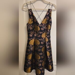 Topshop Floral Dress with Gold Accents Perfect For The Holidays